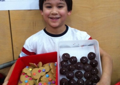 Dylan with treats for the players!